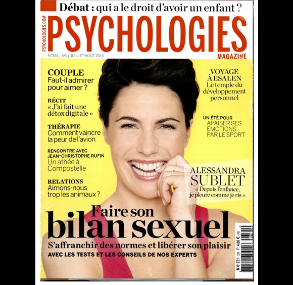 Alessandra Sublet en couverture de Psychologies Magazine
