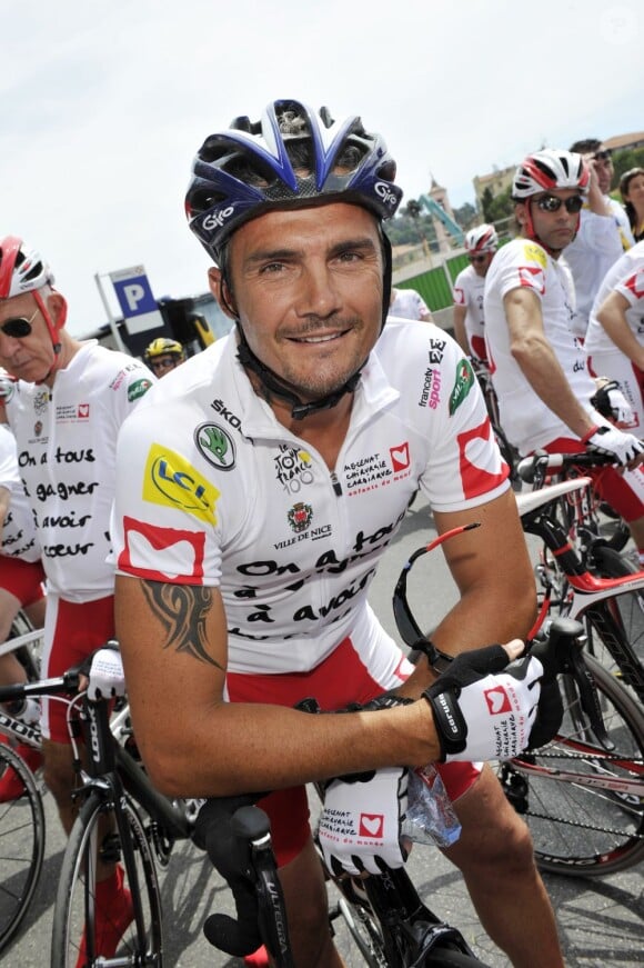 Richard Virenque participe à l'étape du Coeur au profit de Mécénat Chirurgie Cardiaque en marge de la quatrième étape du Tour de France, à Nice le 2 juillet 2013.