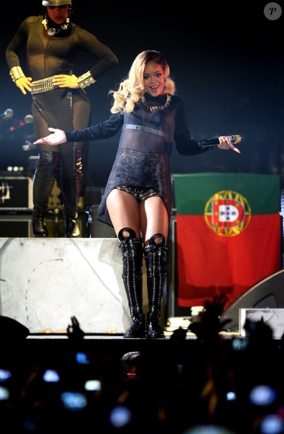 Rihanna en concert à la MEO Arena pour le Diamonds World Tour, à Lisbonne, le 28 mai 2013.