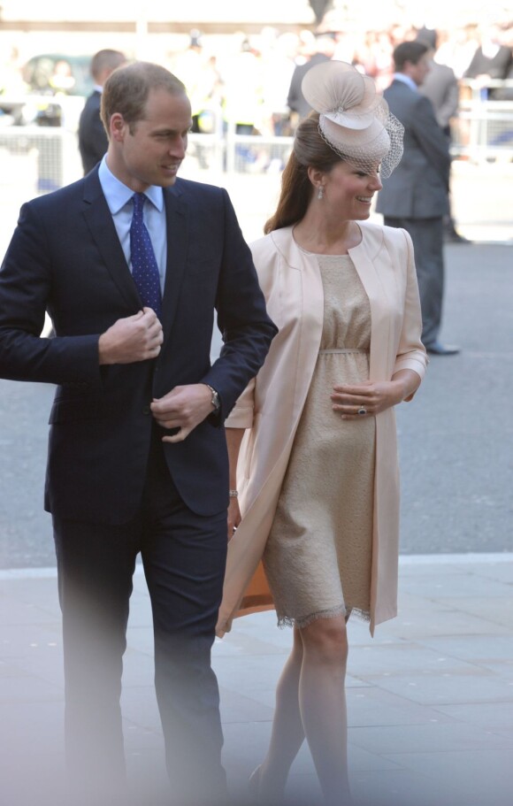 Kate Middleton et le prince William - 60e anniversaire du couronnement de la reine Elisabeth II d'Angleterre en l'abbaye de Westminster à Londres le 4 juin 2013.