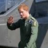 Le prince Harry dans ses oeuvres de pilote d'hélicoptère Apache lors d'un festival aérien le 10 juin 2013 à Cosford dans le Shropshire.