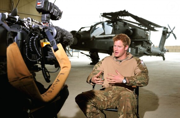 Le prince Harry en interview le 27 janvier 2013 à l'occasion de son départ de la province du Hellmand en Afghanistan après 20 semaines en mission.