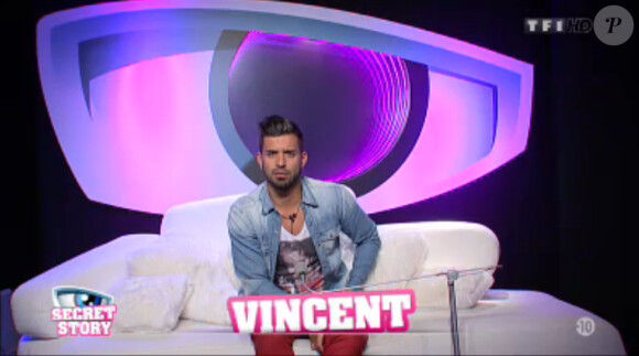 Vincent dans la quotidienne de Secret Story 7 sur TF1 le lundi 8 juillet 2013