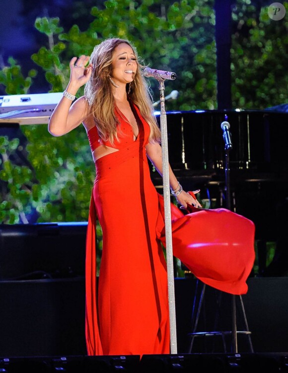 La diva Mariah Carey aux répétitions du spectacle Macy's Fourth of July Fireworks Spectacula, à New York, le 29 juin 2013.