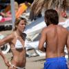Le footballeur Andrea Pirlo en vacances à Ibiza le 10 juillet 2013 avec sa femme Deborah et quelques amis.