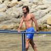 Andrea Pirlo en vacances à Ibiza le 10 juillet 2013 avec sa femme Deborah et quelques amis.