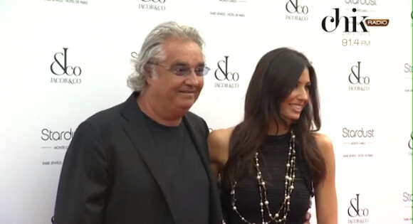 Flavio Briatore et Elisabetta Gregoraci à l'occasion de la soirée organisée par le joaillier Jacob & Co dont il est l'ambassadeur à l'hôtel Paris de Monaco le 4 juillet 2013