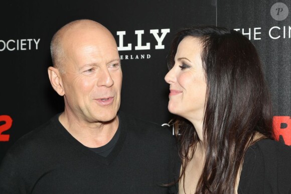Bruce Willis et Mary-Louise Parker à la première de Red 2 à New York le 16 juillet 2013.
