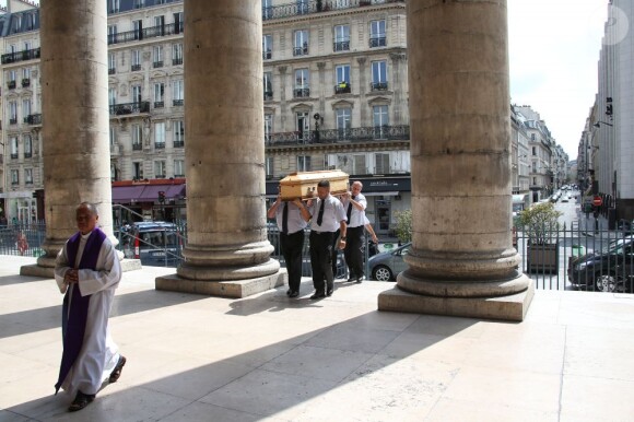 Obsèques de Marc Chevalier, le fondateur du cabaret parisien l'Ecluse, en l'église Notre-Dame de Lorette à Paris le 25 juillet 2013.