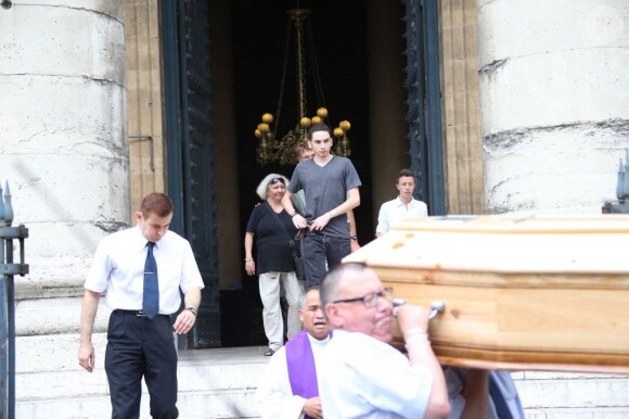 Obsèques de Marc Chevalier, le fondateur du cabaret l'Ecluse, en l'église Notre-Dame de Lorette le 25 juillet 2013 à Paris.