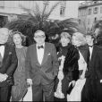 Jean Poiret, Caroline Cellier, Claude Chabrol, Stéphane Audran et Pauline Lafont au Festival de Cannes 1985 pour le film Poulet au vinaigre