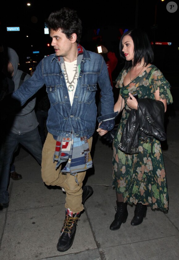 Katy Perry et John Mayer sont allés dîner au restaurant "Osteria Mozza" à Hollywood, le 4 janvier 2013.