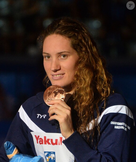 Camille Muffat lors de la finale du 200 m nage libre lors des mondiaux de Barcelone le 31 juillet 2013 au Palau Sant Jordi