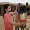 Exclusivité : Adeline Blondieau sur le tournage de "Le cheval, c'est trop génial !" le 2 mai 2013, pour la chaîne Gulli.