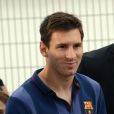 Lionel Messi avec des enfants atteints d'un cancer à Kfar Maccabiah, le 4 août 2013.