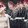 Sophie de Wessex à l'Académie militaire royale de Sandhurst le 9 août 2013, représentant la reine Elizabeth II pour la Sovereign's Parade marquant la fin de la formation des cadets, devenant après 44 semaines de cursus officiers au grade de sous-lieutenant.