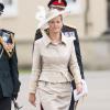 La comtesse Sophie de Wessex à l'Académie militaire royale de Sandhurst le 9 août 2013, représentant la reine Elizabeth II pour la Sovereign's Parade marquant la fin de la formation des cadets, devenant après 44 semaines de cursus officiers au grade de sous-lieutenant.