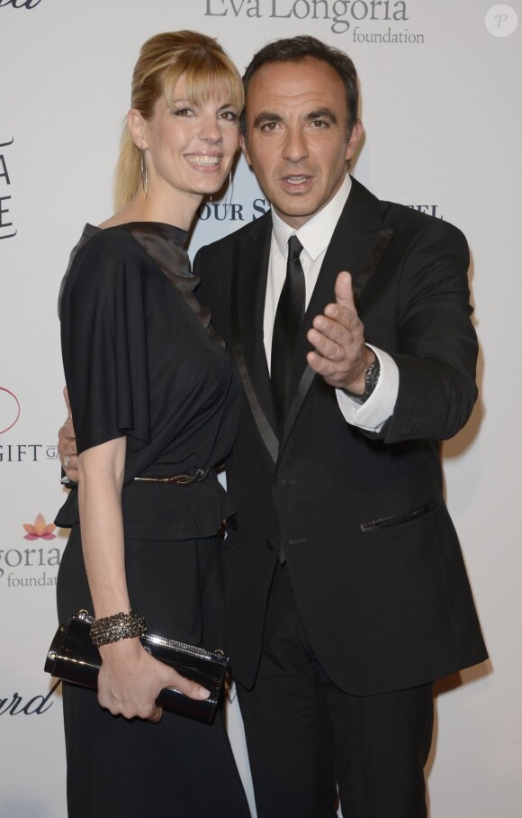 Nikos Aliagas et sa compagne Tina Grigoriou lors de la la 4e édition du "Global Gift Gala" à Paris, le 13 mai 2013.