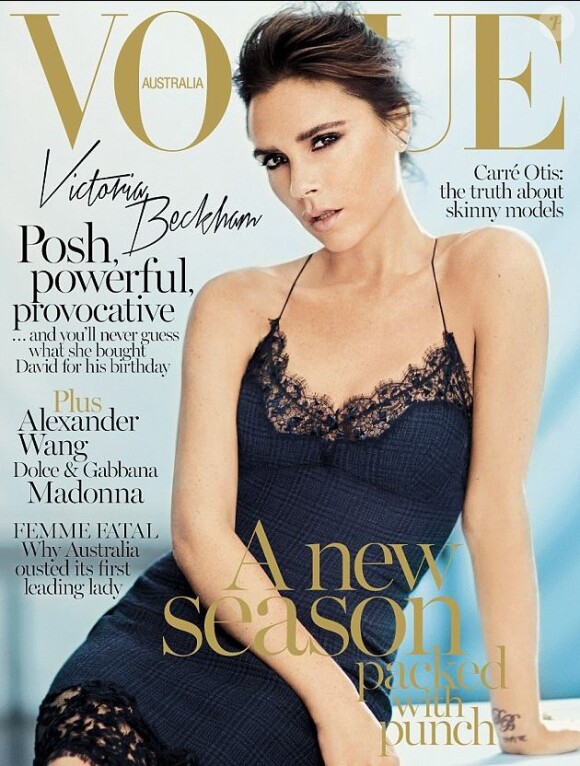 Victoria Beckham pose pour sa 10e couverture de Vogue, édition asutralienne de septembre 2013.