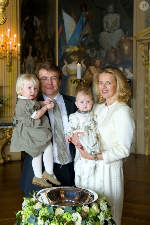 Le prince Friso d'Orange-Nassau et la princesse Mabel lors du baptême de leur fille la comtesse Zaria le 3 février 2007 à La Haye.