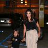 Kourtney Kardashian et son fils Mason à l'hôpital Ronald Reagan à Los Angeles, le 15 août 2013.
