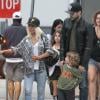 Christina Aguilera, son fils Max et son compagnon Matthew Rutler à Los Angeles, le 11 août 2013. 