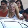 Julianne Moore hilare sur le tournage du film "Maps To The Stars" sur Rodeo Drive à Beverly Hills, le 18 août 2013.
