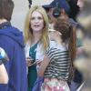 Julianne Moore avec sa fille sur le tournage du film "Maps To The Stars" sur Rodeo Drive à Beverly Hills, le 18 août 2013.