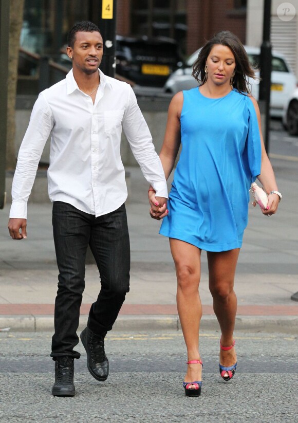 Nani et sa fiancée Daniela Martins à Manchester pour un repas entre les joueurs de Manchester United le 20 août 2013.