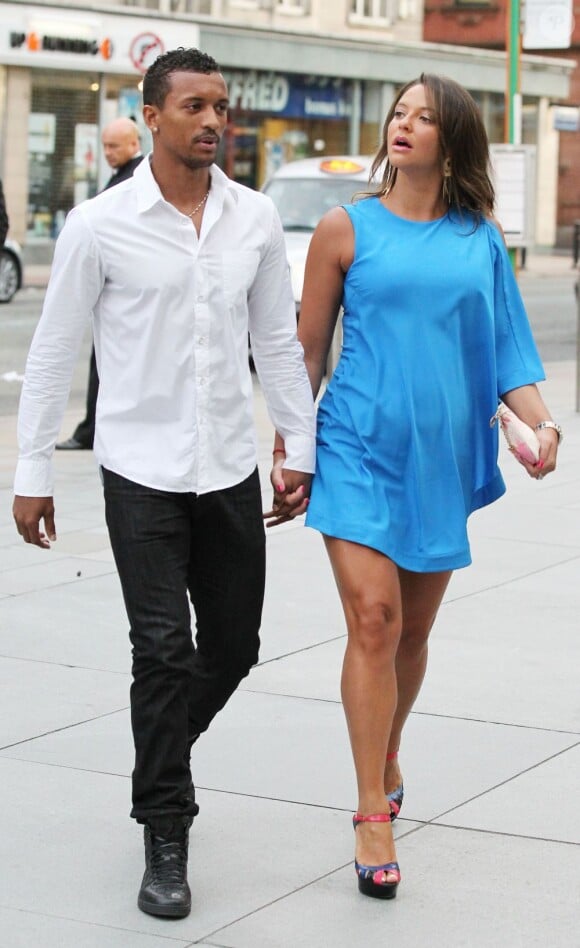Nani et sa fiancée Daniela Martins lors d'un repas entre les joueurs de Manchester United le 20 août 2013 à Manchester.
