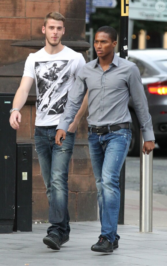 David DeGea et Antonio Valencia à Manchester pour un repas entre les joueurs de Manchester United le 20 août 2013.