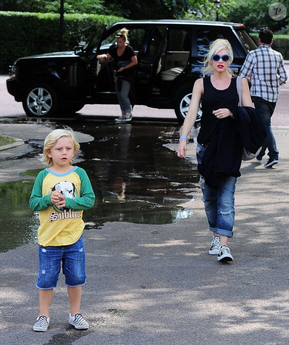Gwen Stefani et son fils Zuma à Londres, le 20 août 2013.