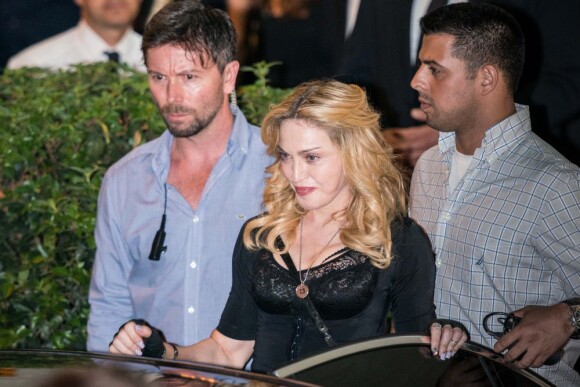 Madonna ouvre son nouveau club de sport "Hard Candy Fitness" à Rome, le 21 août 2013.