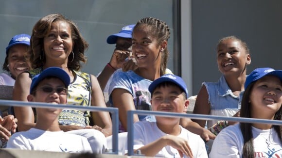 Michelle Obama et ses filles : Radieuses devant les stars du tennis mondial