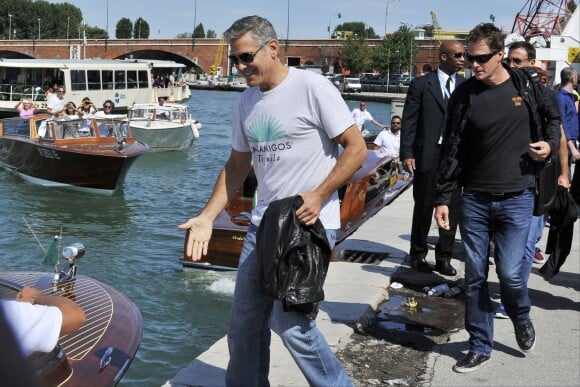 George Clooney et Rande Gerber arrivent au 70e festival du film de Venise, le 27 août 2013.