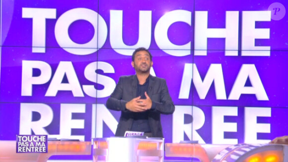 Cyril Hanouna dans Touche pas à ma rentrée, la conférence de presse de D8 organisée le jeudi 29 août à Paris.