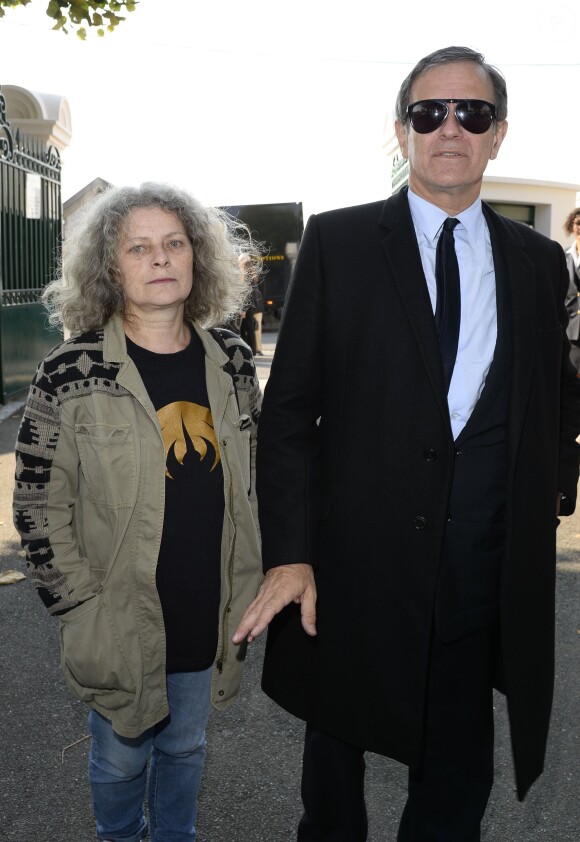 Francis Huster aux obsèques de Pierre Huth à Nogent-sur-Marne le 30 août 2013.