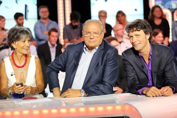 Gérard Louvin et Christophe Carrière lors de la conférence de presse de rentrée de D8 et D17 "Touche Pas a Ma Rentrée", le 29 aout 2013 (EXCLU)