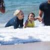 Charlene de Monaco à Capbreton le 1er septembre 2013 pour promouvoir le programme Learn to Swim de la Fondation Princesse Charlene.