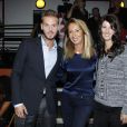 Exclu : M.Pokora et Stéphanie Bédard avec leur productrice Nicole Coullier dans les coulisses "d'hier encore" l'émission de Charles Aznavour le 19 septembre 2012.