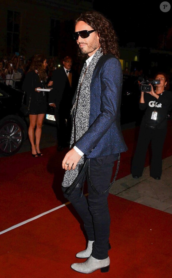 Russell Brand arrive à la soirée GQ "Men of the Year" Awards à Londres, le 3 septembre 2013.
