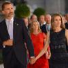 Le prince Felipe et la princesse Letizia d'Espagne au Teatro Colon à Buenos Aires le 6 septembre 2013 pour la soirée d'ouverture de la 125e session du CIO, qui doit désigner la ville hôte des JO 2020.