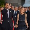 Le prince Felipe et la princesse Letizia d'Espagne au Teatro Colon à Buenos Aires le 6 septembre 2013 pour la soirée d'ouverture de la 125e session du CIO, qui doit désigner la ville hôte des JO 2020.