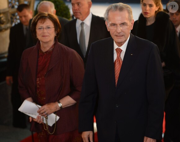 Jacques Rogge, président du CIO, et son épouse Anne au Teatro Colon à Buenos Aires le 6 septembre 2013 pour la soirée d'ouverture de la 125e session du CIO, qui doit désigner la ville hôte des JO 2020.