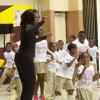 Michelle Obama s'est rendue dans une école primaire de Washington avec Shaquille O'Neal pour faire du sport et délivrer un discours, le 6 septembre 2013.