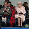 Elizabeth II, le prince Charles et le duc d'Edimbourg assistaient le 7 septembre 2013 aux Jeux des Highlands à Braemar, dans l'Aberdeenshire, non loin de Balmoral.