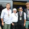 Sebastian Giovinco, Ronaldo, Bernie Ecclestone, Carlos Tevez et Fernando Llorente dans les travées du Grand Prix d'Italie à Monza, le 8 septembre 2013