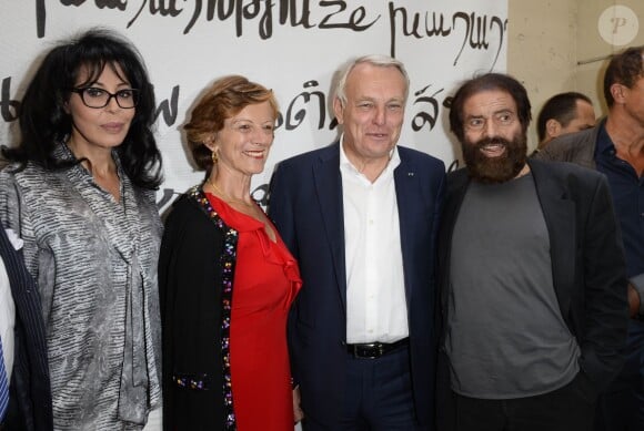 Yamina Benguigui, Brigitte et Jean-Marc Ayrault, Marek Halter - Soirée du nouvel an juif chez Marek Halter à Paris le 8 septembre 2013.