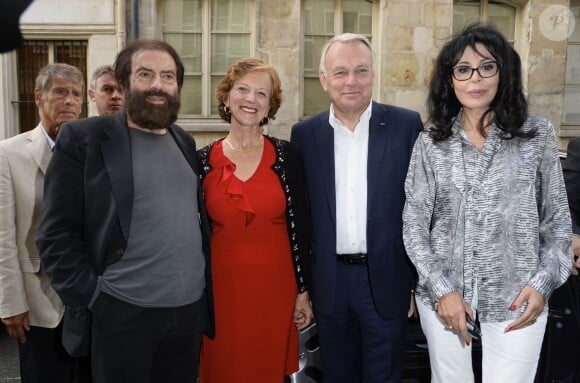 Marek Halter, Brigitte et Jean-Marc Ayrault et Yamina Benguigui - Soirée du nouvel an juif chez Marek Halter à Paris le 8 septembre 2013.