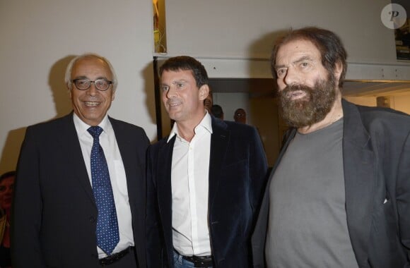 Yossi Gal, Manuel Valls et Marek Halter - Soirée du nouvel an juif chez Marek Halter à Paris le 8 septembre 2013.